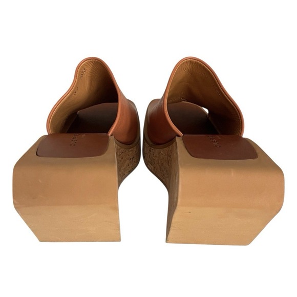 $545 Clergerie Brown Emilia Platform Wedge Slide Sandal Shoes Vacation Sz 37 y2k - Picture 12 of 16